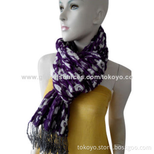 Bubble winter scarf with yarn dyed, 180*70cm, made of acrylic